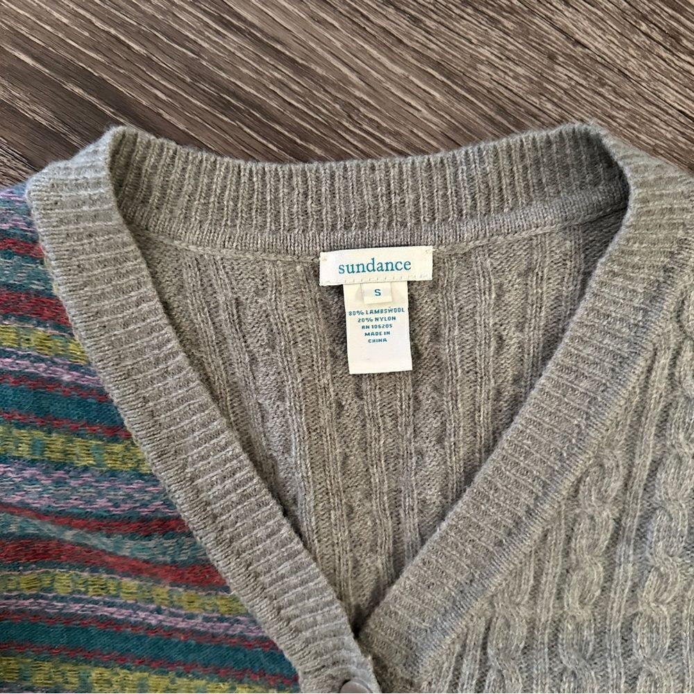 Sundance Lambswool Patchwork Duster Cardigan - Picture 5 of 7